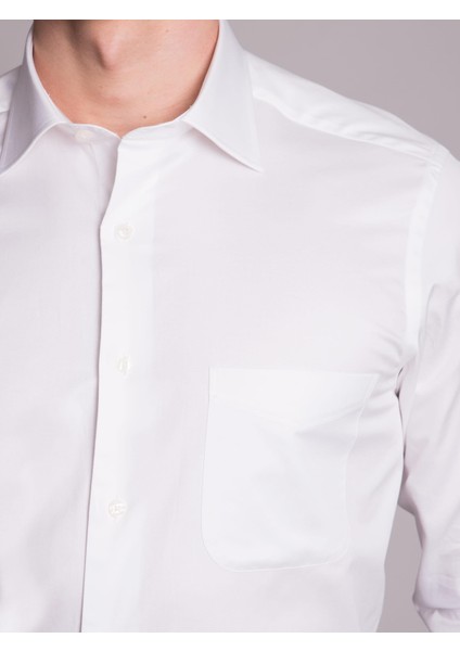 Beyaz Erkek Regular Fit Poplin Gömlek-DU1999011012A modelleri