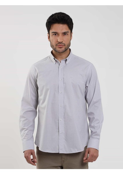 Regular Fit Düğmeli Yaka Bej Erkek Gömlek DU1234013010 fiyatları