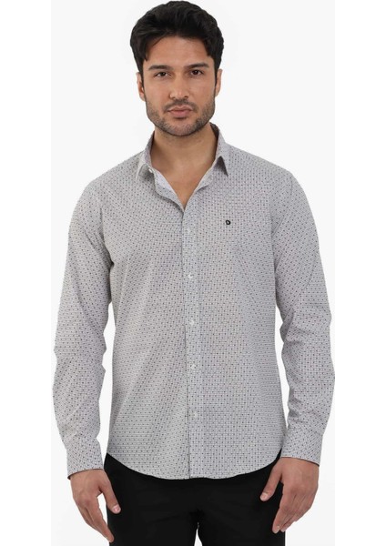 Slim Fit Düğmeli Yaka Kahve Erkek Gömlek DU1234013021 fiyatları