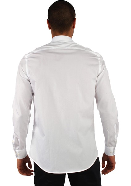 Beyaz Erkek Slim Fit Poplin Gömlek-DU1999011011A modelleri