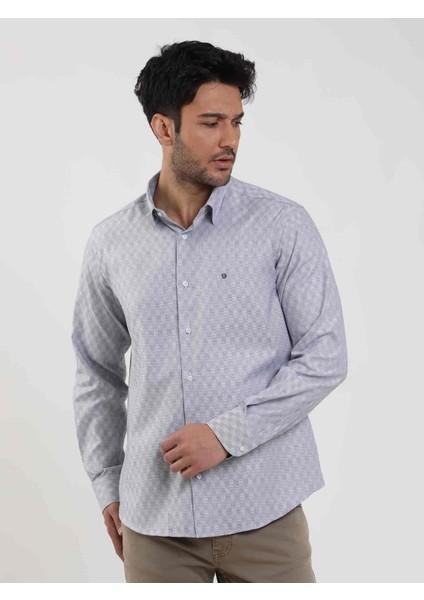 Regular Fit Düğmeli Yaka Lacivert Erkek Gömlek DU1234013013 fırsatları