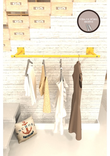Duvara Monte Askılık Elbise Askılığı Konfeksiyon Askısı Kıyafet Askılığı - Gold fiyatları