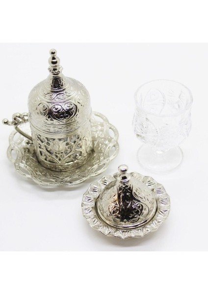 Prizma Gümüş Kahve Fincanı Seti, Mavi Çiçekli, Şık ve Zarif Tasarım fiyatları