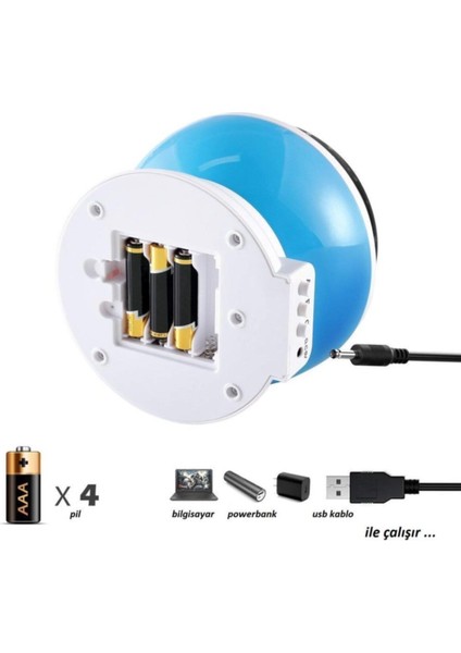 Dönen Projeksiyon Işıklı LED Yıldızlar Gece Lambası