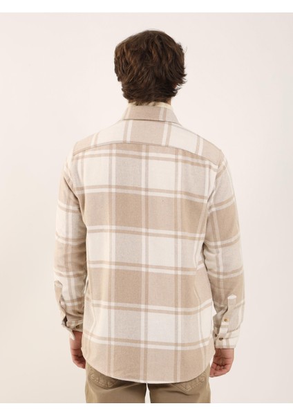 Bej Erkek Regular Fit Brent Yaka Uzun Kol Gömlek indirimleri