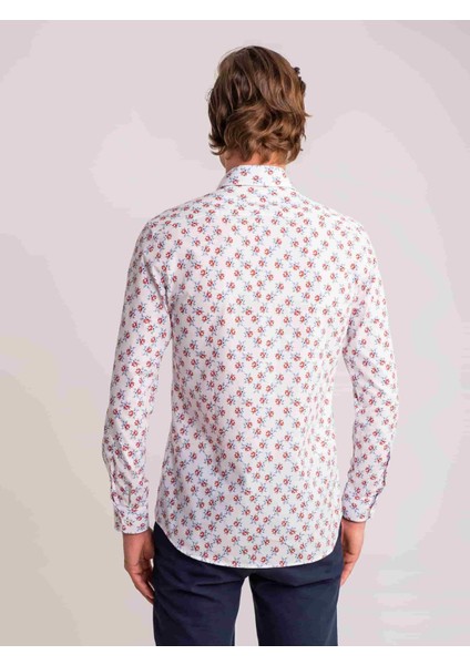 Nar Çiçeği Erkek Slim Fit Brent Düğmeli Yaka Uzun Kol Gömlek indirimleri