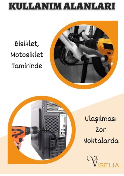 Esnek Matkap Ucu Bits Hırdavat Ürünü Şaft Uzatma Aparatı Bükülebilir Hortum Spiral