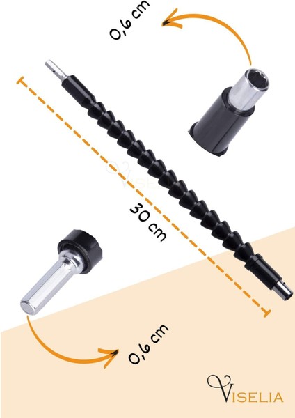 Esnek Matkap Ucu Bits Hırdavat Ürünü Şaft Uzatma Aparatı Bükülebilir Hortum Spiral
