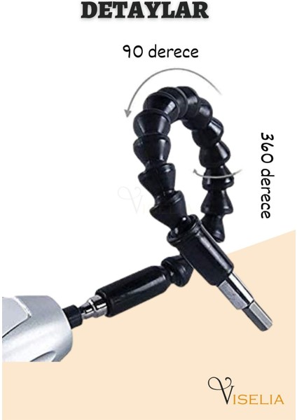 Esnek Matkap Ucu Bits Hırdavat Ürünü Şaft Uzatma Aparatı Bükülebilir Hortum Spiral