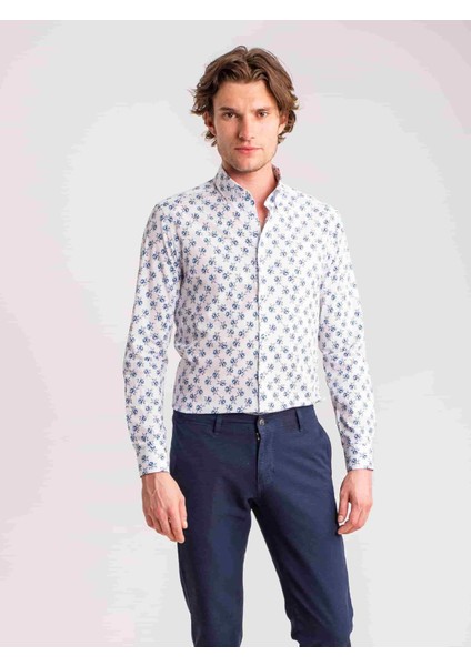 Mavi Erkek Slim Fit Brent Düğmeli Yaka Uzun Kol Gömlek