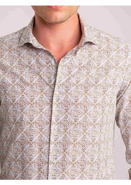 Yeşil Erkek Slim Fit Paul Yaka Uzun Kol Gömlek fiyatları