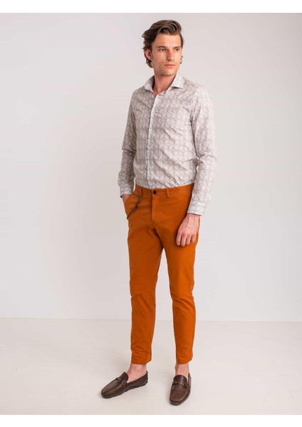 Yeşil Erkek Slim Fit Paul Yaka Uzun Kol Gömlek modelleri