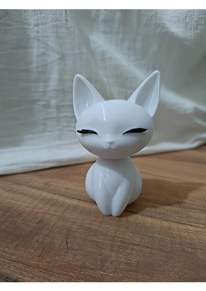 Mini – 3D Baskılı Minimalist Kedi Figürü - Sallanan Kafalı Figür modelleri