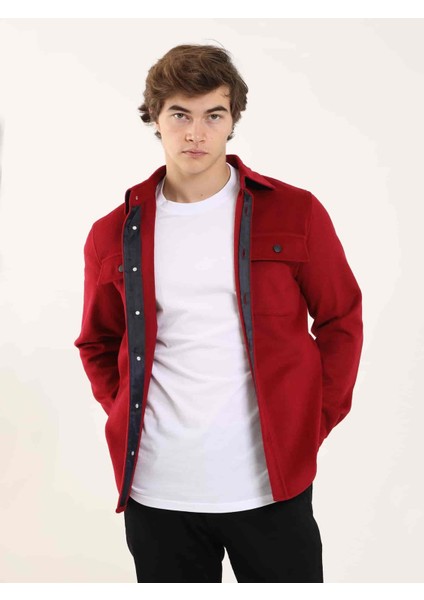 Kırmızı Erkek Regular Fit Brent Yaka Uzun Kol Gömlek - 96807 fırsatları
