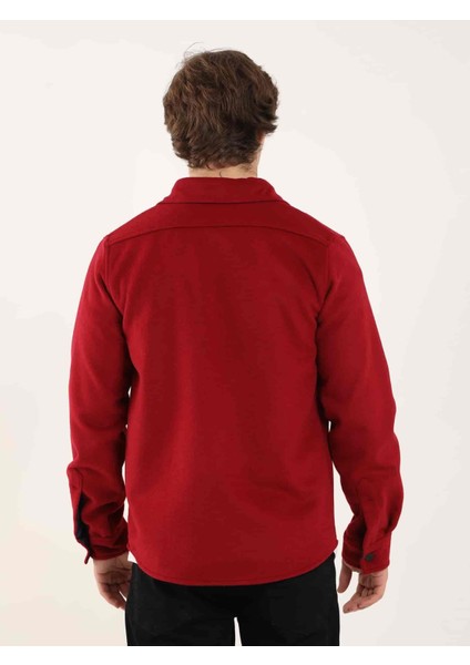 Kırmızı Erkek Regular Fit Brent Yaka Uzun Kol Gömlek - 96807 indirimleri