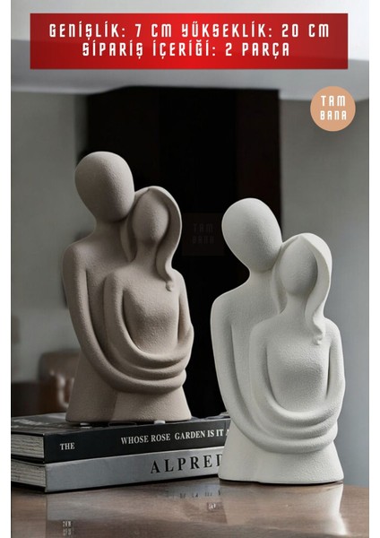 2’li Heykel Biblo Seti Dekoratif Süs Eşyası Dekoratif Masa Süsü Model 41