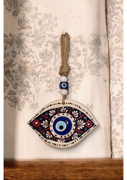 Nazar Boncuklu Seramik Göz Figürlü Dekoratif Süs 11X16 cm fiyatları