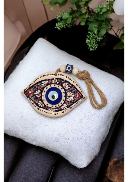 Nazar Boncuklu Seramik Göz Figürlü Dekoratif Süs 11X16 cm modelleri