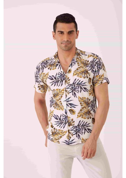 Mix Erkek Slim Fit Apaç Yaka Kısa Kol Gömlek fiyatları