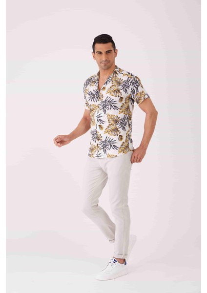 Mix Erkek Slim Fit Apaç Yaka Kısa Kol Gömlek fırsatları