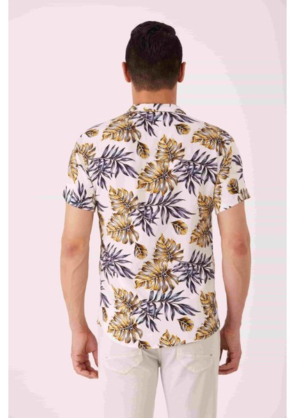 Mix Erkek Slim Fit Apaç Yaka Kısa Kol Gömlek indirimleri