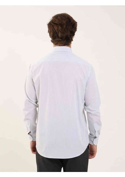 Lacivert Erkek Regular Fit Düğmeli Yaka Uzun Kol Gömlek - 97936 indirimleri