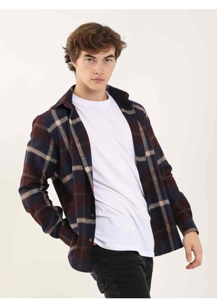 Bordo Erkek Regular Fit Klasik Yaka Uzun Kol Gömlek fiyatları