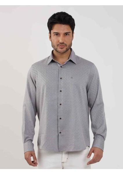 Regular Fit Düğmeli Yaka Kahve Erkek Gömlek DU1234013012 fiyatları