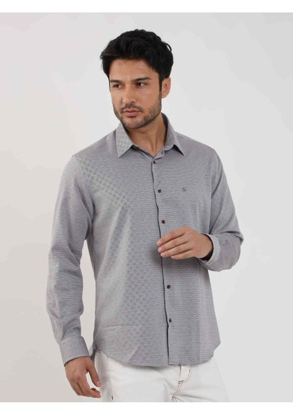 Regular Fit Düğmeli Yaka Kahve Erkek Gömlek DU1234013012 fırsatları