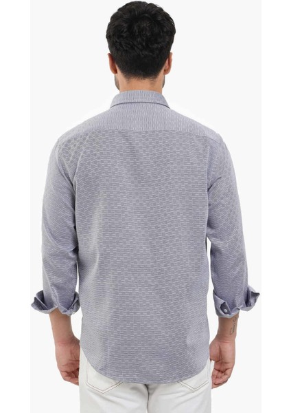 Regular Fit Düğmeli Yaka Lacivert Erkek Gömlek DU1234013012 indirimleri