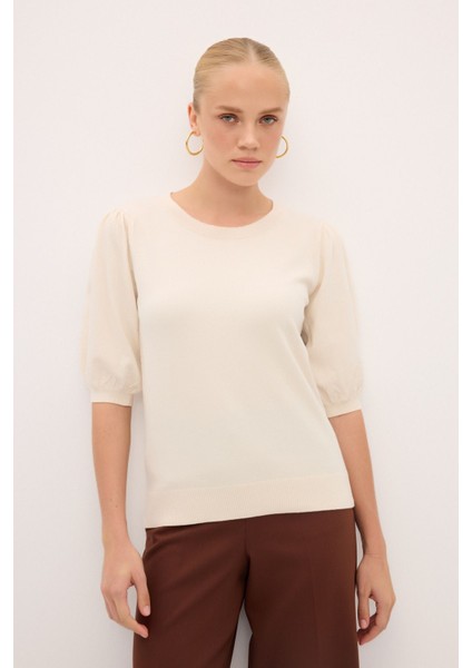 Karpuz Kol Triko Kazak Vanilya 139L9128000
