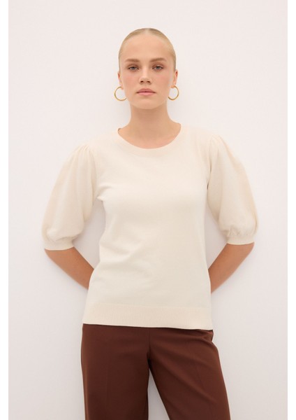 Karpuz Kol Triko Kazak Vanilya 139L9128000 fırsatları