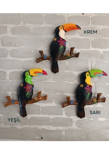 Renkli Tukan Kuşu Dekoratif 2'li Set, Hediye Kutulu, 23X26 cm fırsatları