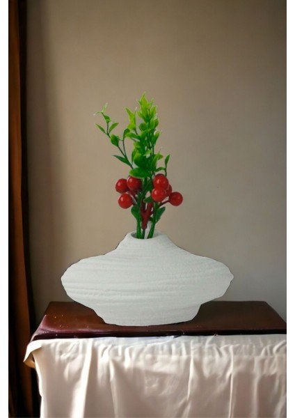 Dekoratif Vazo El Yapımı Beyaz Model 31