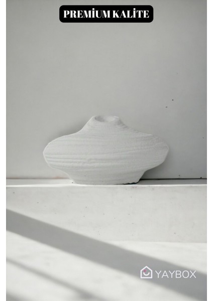 Dekoratif Vazo El Yapımı Beyaz Model 31