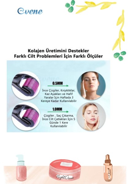 Saç Çıkarma Tarağı - Titanyum Iğneli Derma Roller Cilt Yenileme 0.5 mm