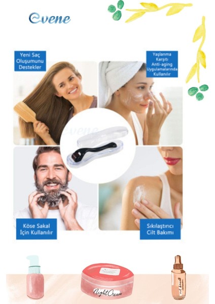 Saç Çıkarma Tarağı - Titanyum Iğneli Derma Roller Cilt Yenileme 0.5 mm