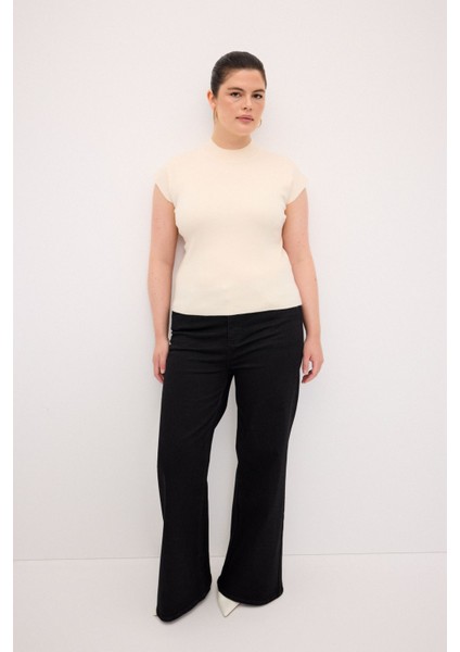 Boğazlı Kısa Kol Triko Kazak Vanilya 139L9091000 indirimleri