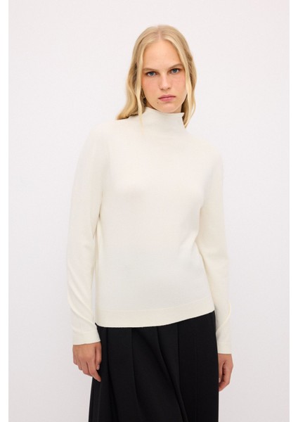 Boğazlı Triko Kazak Kemik 13944342000