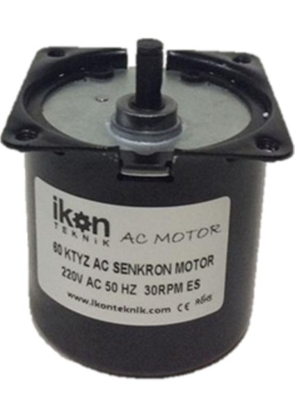 14W 30RPM Kağıt Sarma Motoru, Esenkron, Siyah Renk, Dakikada 30 Tur