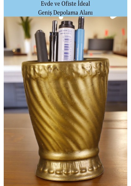 Masa Kalemliği Organizer Altın Eskitme Renk Model 14 fırsatları