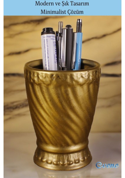 Masa Kalemliği Organizer Altın Eskitme Renk Model 14 indirimleri