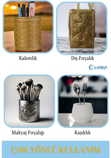 Masa Kalemliği Organizer Altın Eskitme Renk Model 14