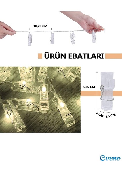 LED Mandal Mandal LED Işık Fotoğraf LED 4m 20 Adet LED Pilli