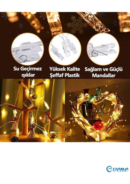 LED Mandal Mandal LED Işık Fotoğraf LED 4m 20 Adet LED Pilli