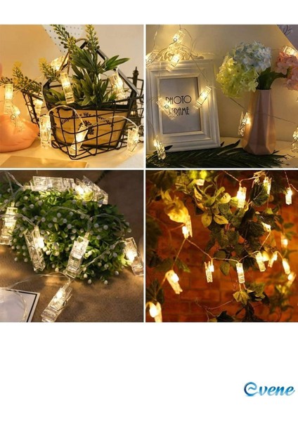 LED Mandal Mandal LED Işık Fotoğraf LED 4m 20 Adet LED Pilli