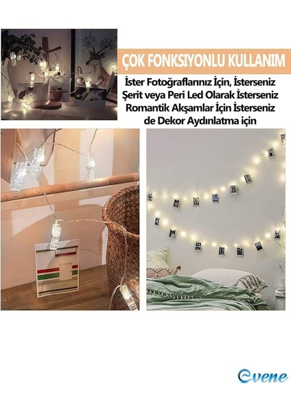 LED Mandal Mandal LED Işık Fotoğraf LED 4m 20 Adet LED Pilli