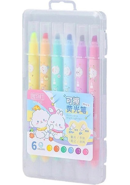 6 Renk/set Çift Uçlu Silinebilir Vurgulayıcı Kawaii Kırtasiye Yaratıcı Grafiti Kalem Okul Malzemeleri Öğrenci Işaretçisi Highlightercolor: 6 Renk (Yurt Dışından)