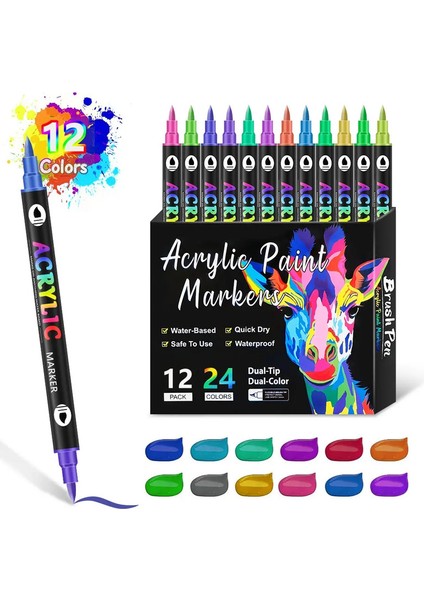 12/24/36 Pcs Vurgulayıcı Renk Kalemi Çift Başlı Çift Renk Işaretleyici Sanat Işaretleyici Set Sanat Kırtasiye Okulu Ofis Malzemeleri (Yurt Dışından)