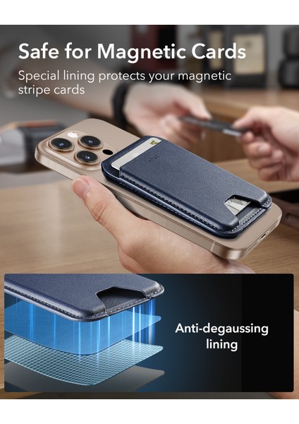 Standlı 5 Kartlık Cüzdan HaloLock Magsafe Wallet - Karbonfiber Siyah
